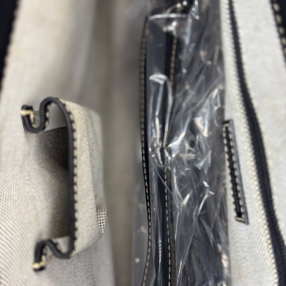 ! Vintage Dooney & Bourke Signature Logo Double Pocket Gray & Black Tote Bag ! - Picture 5 of 7